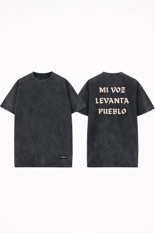 Origen Heavyweight Cotton Tee — Mi voz levanta pueblo